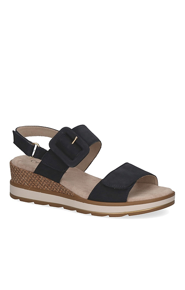 Ladies Caprice Wedge Leather Sandal