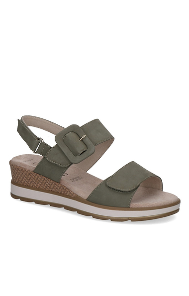 Ladies Caprice Wedge Leather Sandal