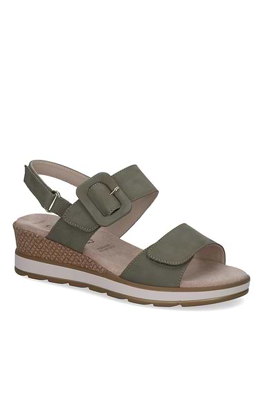 Ladies Caprice Wedge Leather Sandal