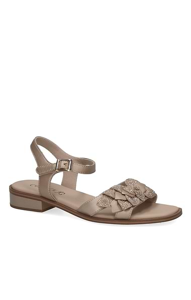 Ladies Caprice Glitter Leather Sandal