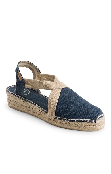 Ladies Toni Pons Cross Strap Flat Espadrille