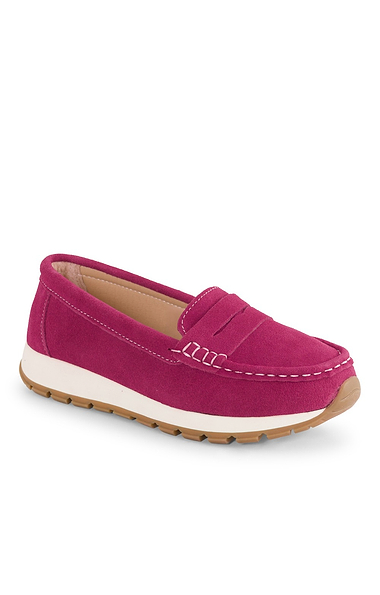 Ladies Suede Chunky Sole Moccasin