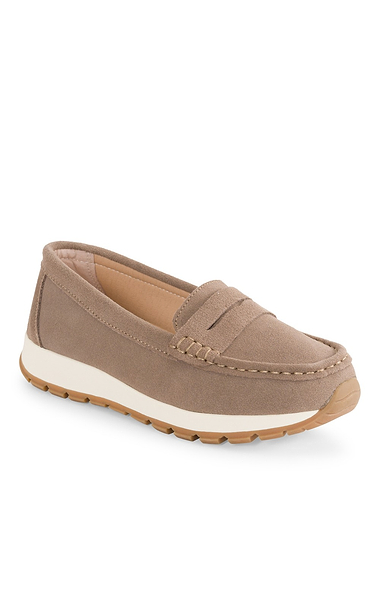 Ladies Suede Chunky Sole Moccasin