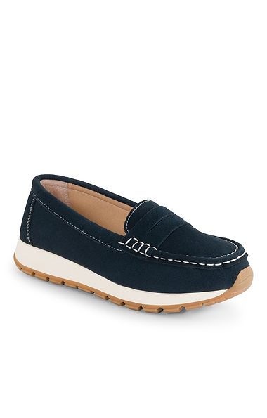 Ladies Suede Chunky Sole Moccasin