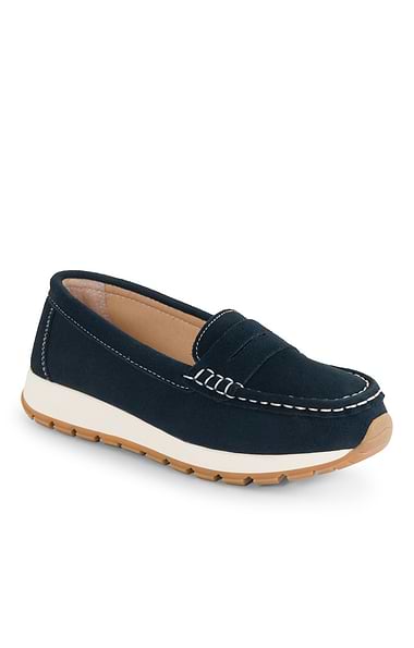 Ladies Suede Chunky Sole Moccasin