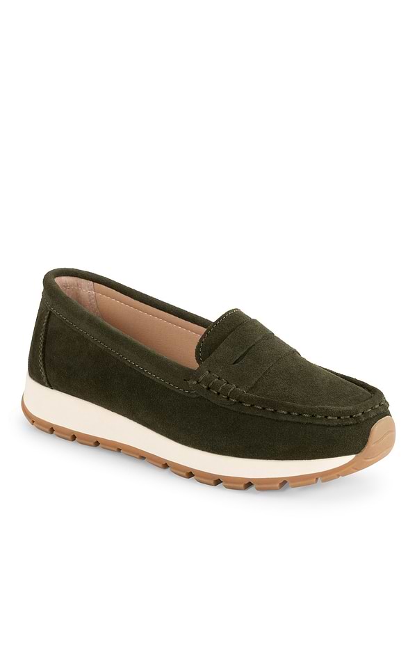 Ladies Suede Chunky Sole Moccasin