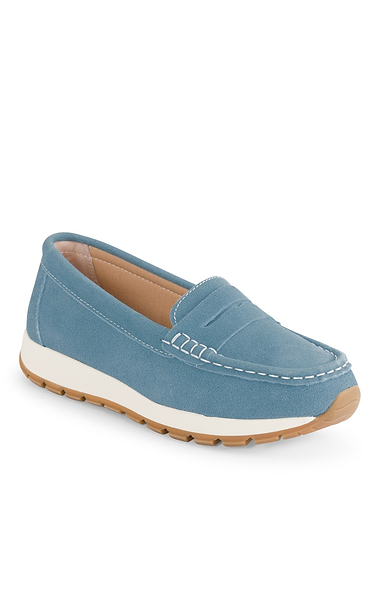Ladies Suede Chunky Sole Moccasin
