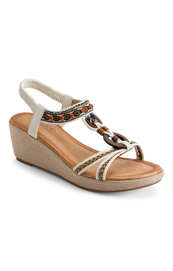 Ladies Beaded Lightweight Wedge Sandal