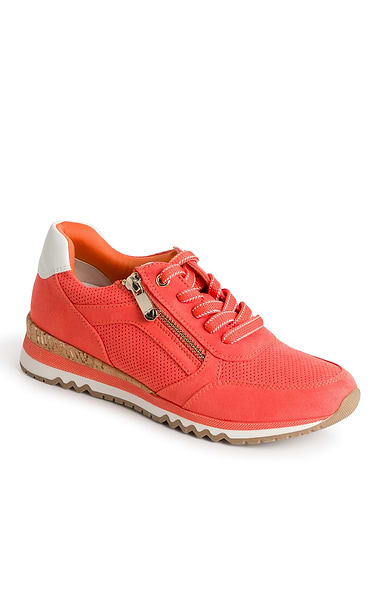 Ladies Marco Tozzi Suede Side Zip Sneaker