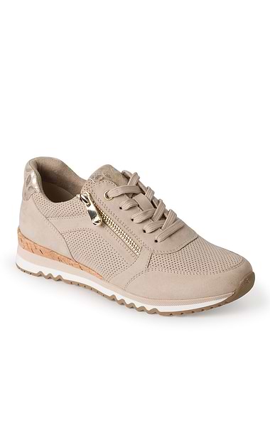 Ladies Marco Tozzi Suede Side Zip Sneaker