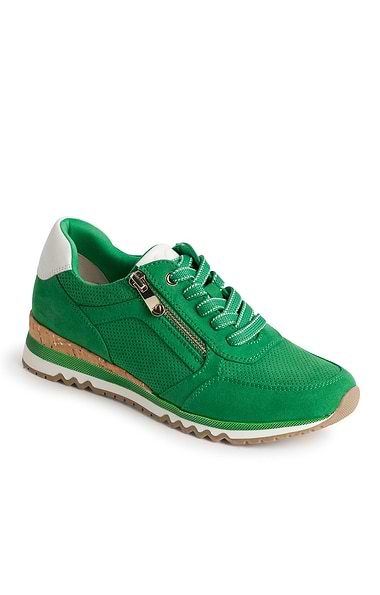 Ladies Marco Tozzi Suede Side Zip Sneaker