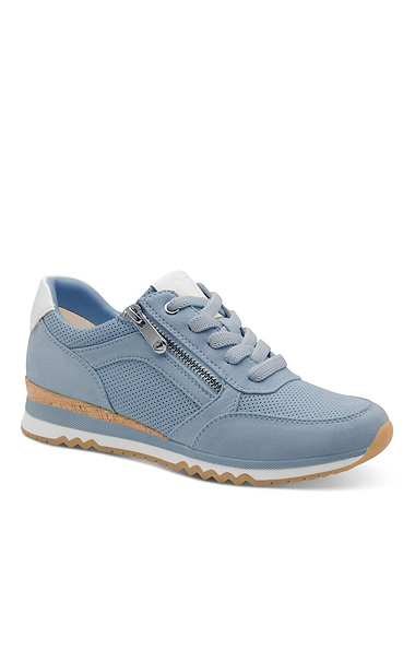 Ladies Marco Tozzi Suede Side Zip Sneaker