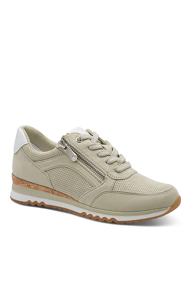 Ladies Marco Tozzi Suede Side Zip Sneaker