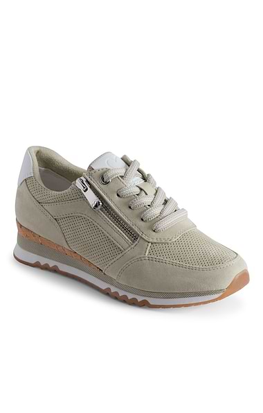 Ladies Marco Tozzi Suede Side Zip Sneaker