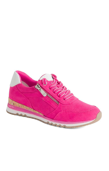 Ladies Marco Tozzi Suede Side Zip Sneaker