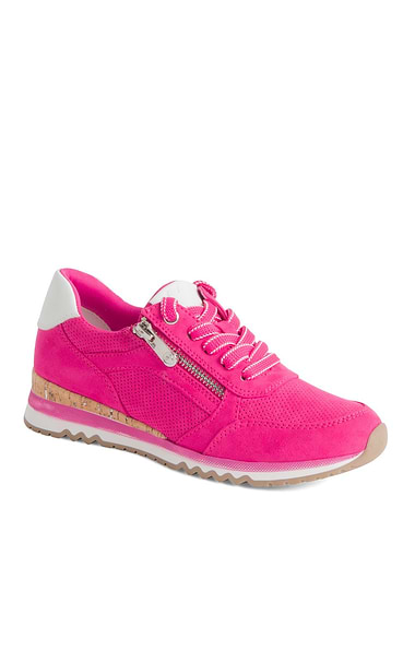 Ladies Marco Tozzi Suede Side Zip Sneaker