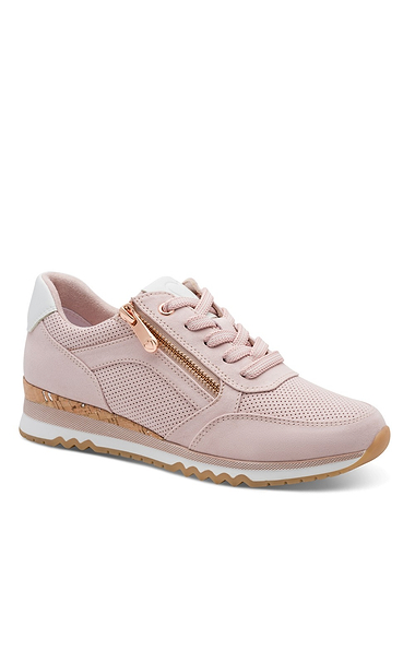 Ladies Marco Tozzi Suede Side Zip Sneaker