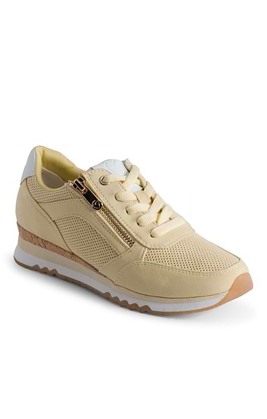 Ladies Marco Tozzi Suede Side Zip Sneaker