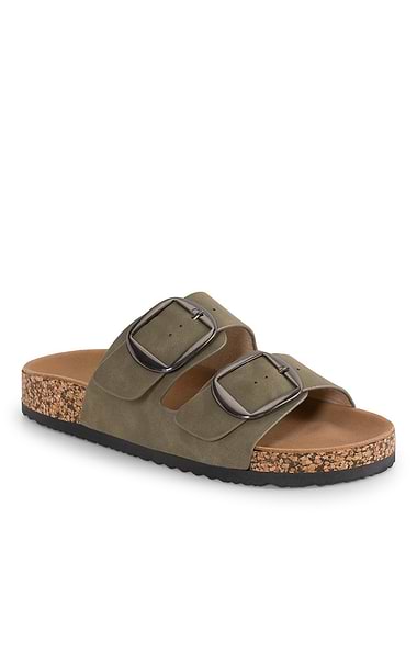 Ladies Rondo Double Strap Oversized Buckle Slider