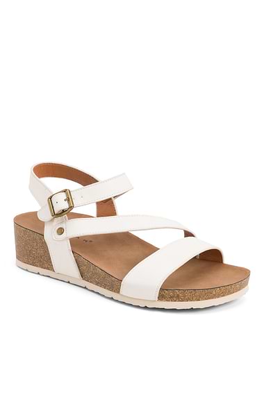 Ladies Cluster Strap Wedge Sandal