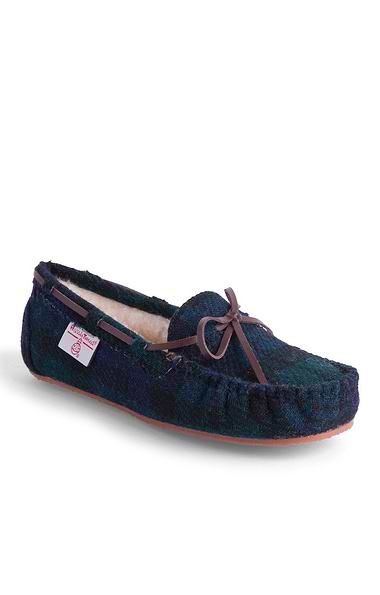 Ladies Harris Tweed® Moccasin Slippers