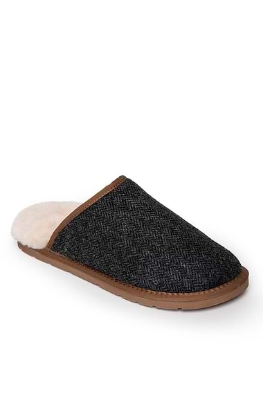 Men's Shetland Tweed Mule Slippers