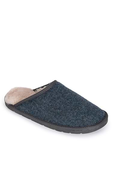 Men's Shetland Tweed Mule Slippers