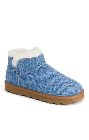 Ladies Shetland Tweed Ankle Boot Slippers