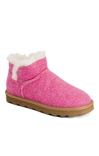 Ladies Shetland Tweed Ankle Boot Slippers