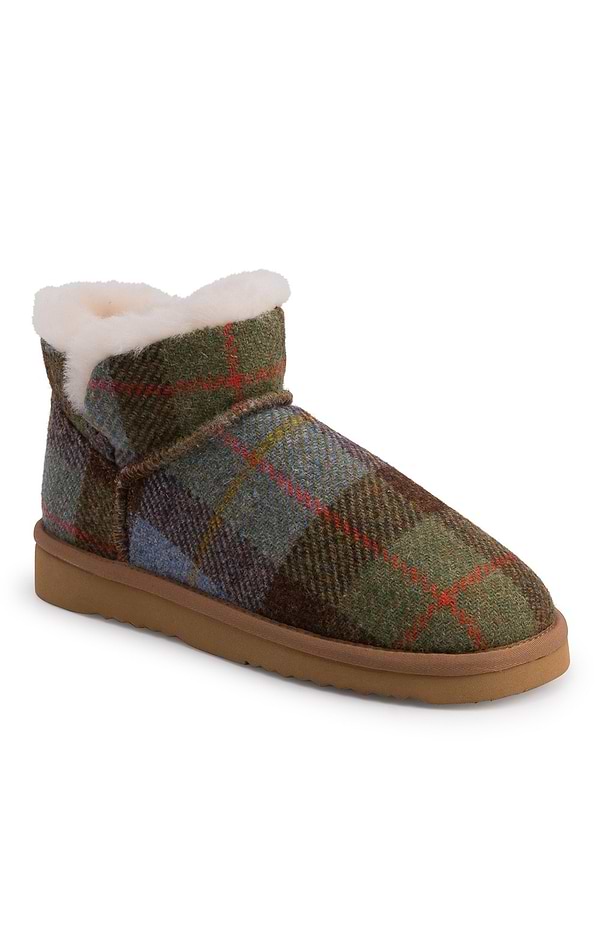 Ladies Harris Tweed® Ankle Boot Slippers