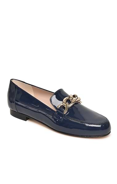 Ladies Leather Loafer with Chain