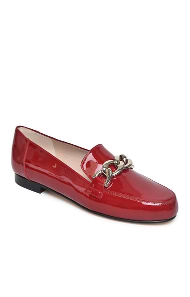 Ladies Leather Loafer with Chain