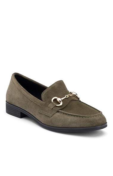 Ladies Suede Snaffle Loafer