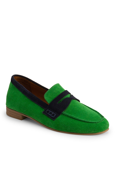 Ladies House Of Bruar Suede Contrast Penny Loafer