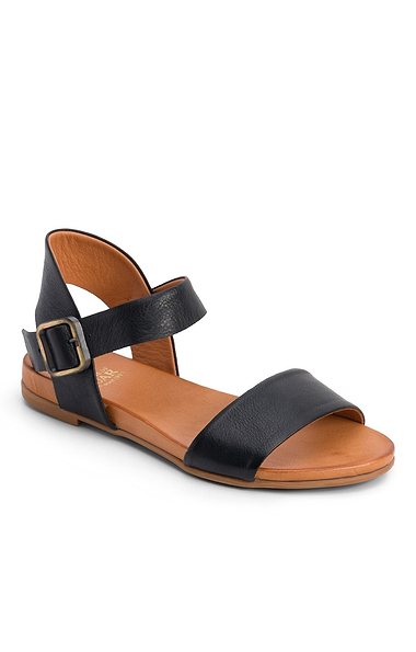 Ladies House Of Bruar Leather Wide Strap Sandal