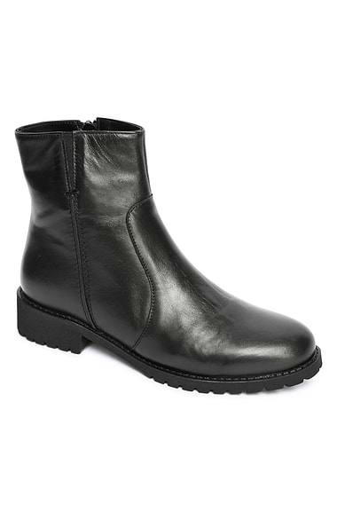 Ladies Leather Side Zip Ankle Boots