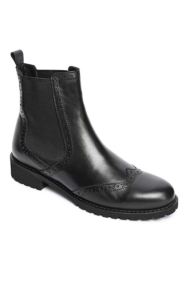 Ladies Leather Brogue Chelsea Boots