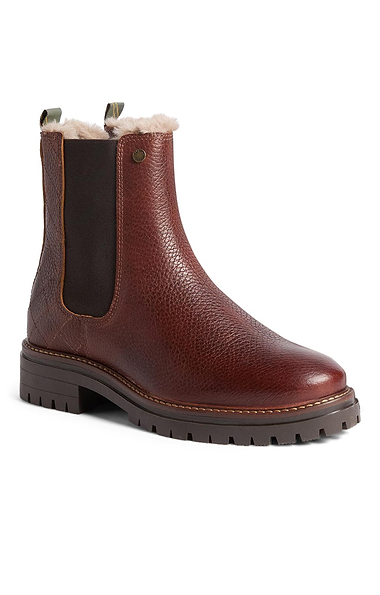 Ladies Barbour Evie Faux Fur Chelsea Boots