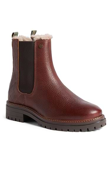 Ladies Barbour Evie Faux Fur Chelsea Boots
