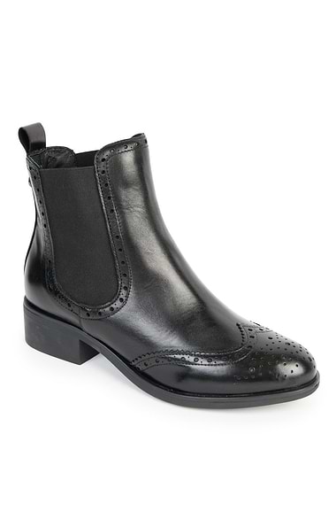 Ladies Leather Brogue Chelsea Boot