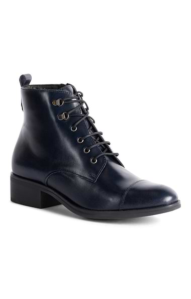 Ladies Leather Lace Ankle Boot