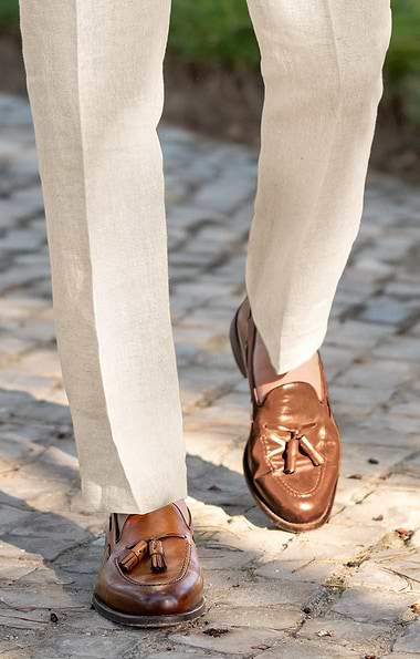 Men's Leather Rim Tassel Loafer
