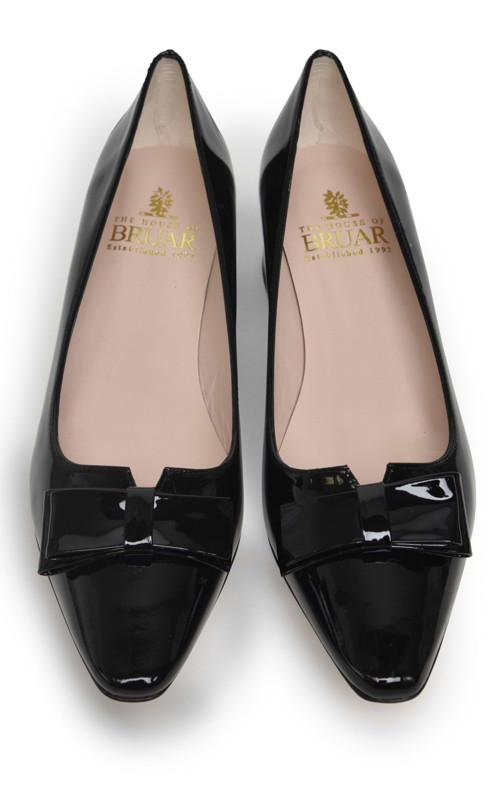 Ladies Patent Bow Shoes, Black - House of Bruar