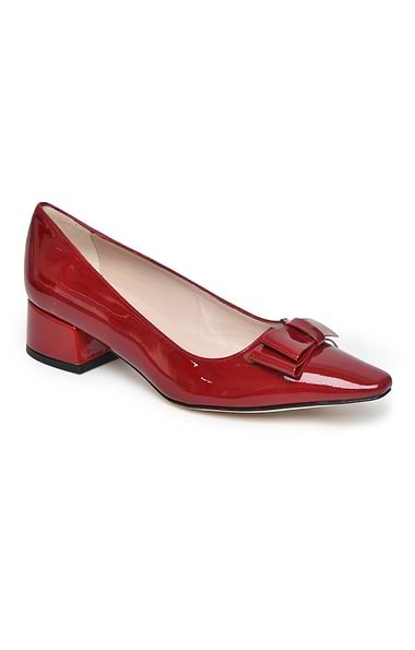 Ladies Patent Bow Shoes