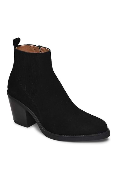 Ladies Suede Cowboy Ankle Boot