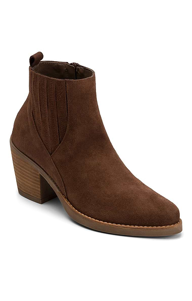 Ladies Suede Cowboy Ankle Boot