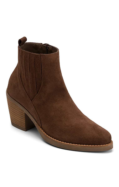 Ladies Suede Cowboy Ankle Boot