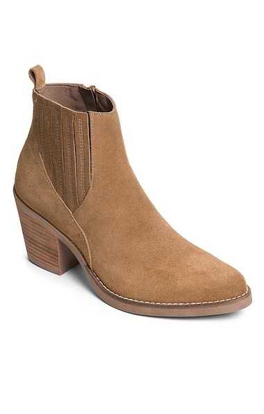 Ladies Suede Cowboy Ankle Boot
