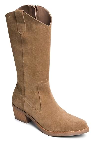 Ladies Suede Tall Cowboy Boots