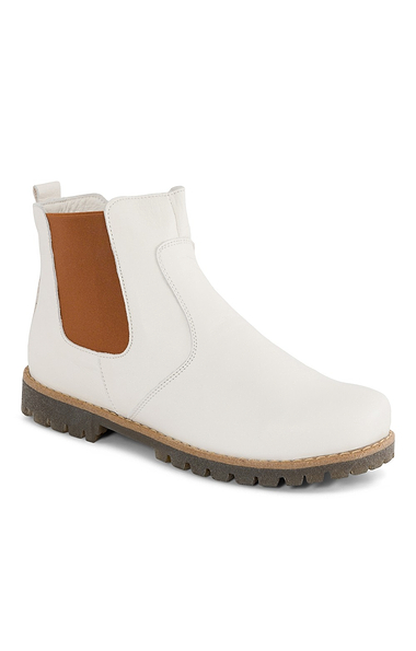 Ladies Contrast Leather Chelsea Boots